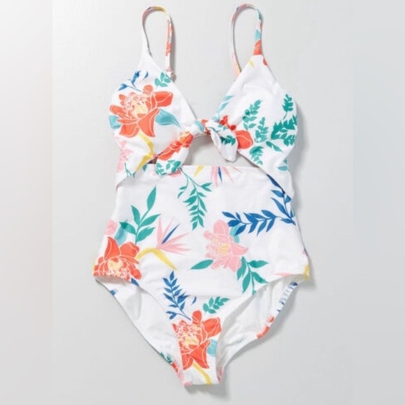 ModCloth Siena Floral One Piece Cutout Swimsuit XL - Picture 15 of 15